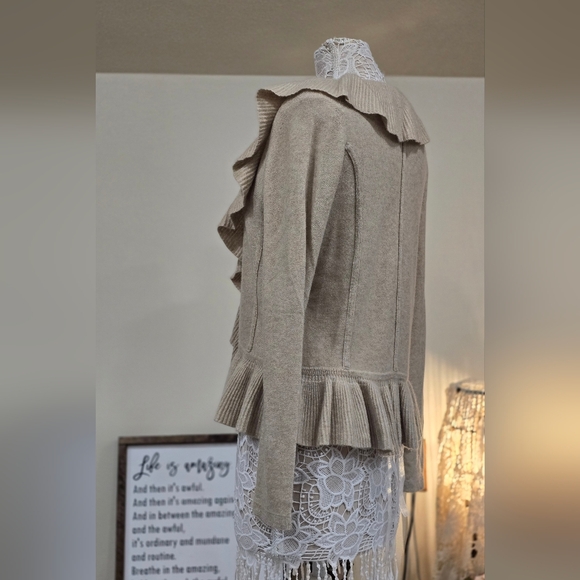 Saffron Ruffled Cashmere Ruffle Sweater - Picture 5 of 9